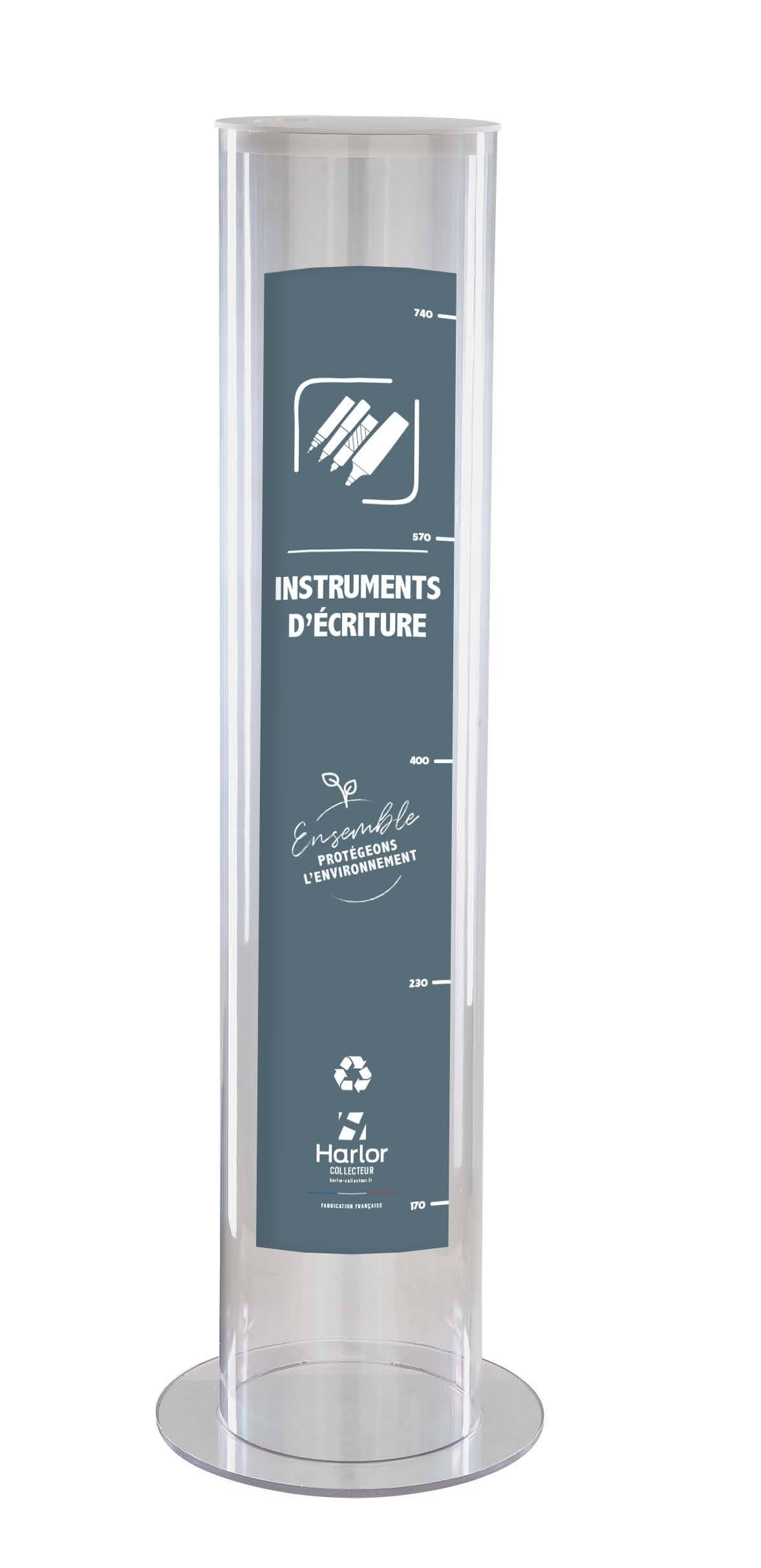 Harlor Collecteur - Collecteur d'instruments d'écriture modèle 30L HARLOR COLLECTEUR - POUBELLE POUR PRODUITS RECYCLABLES PILES BOUCHONS PORTABLE STYLOS AMPOULES PAIN