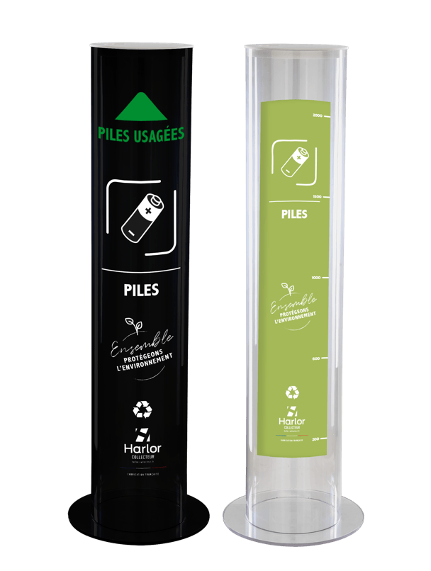 Harlor Collecteur - Collecteur de piles usagées HARLOR COLLECTEUR - POUBELLE POUR PRODUITS RECYCLABLES PILES BOUCHONS PORTABLE STYLOS AMPOULES PAIN